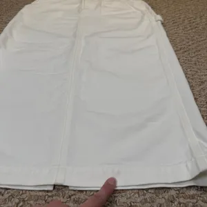 TNA Aritzia White Denim Carpenter Long Midi Maxi Skirt Utility Workwear Size 4 thumbnail 5