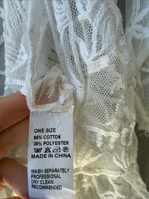 Floral Sheer Lace Cottagecore Tie Front Kimono Duster Cotton Blend thumbnail 5