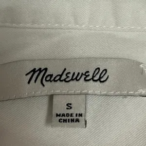 Madewell Women's White Button Up Short Sleeve Collar Shirt Blouse Top Size S thumbnail 3