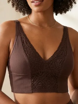 Aerie Ribbed Lace Bralette thumbnail 1