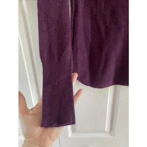 Tahari Back Zip Merino Wool Sweater Womens Size S Purple Plum Knit Pullover Top thumbnail 5