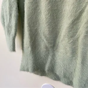 Anthropologie Rosie Neira Aubade Mint Green Fuzzy Sweater SP Small Petite thumbnail 5
