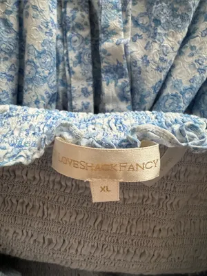 LOVE SHACK FANCY blue white floral Luisetta Dress size XL thumbnail 5