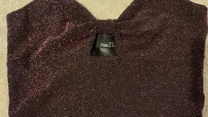 Rue 21 Dark Purple Sparkly Cut Out Top thumbnail 2