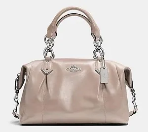 Coach Colette Tan Leather Satchel Shoulder Bag thumbnail 1