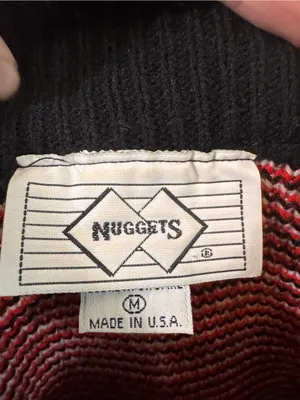 Nuggets Vintage Scotland Red Black Plaid Sweater Medium thumbnail 2