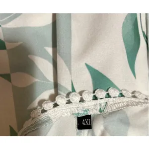 Women’s White Green Mint Leaf Print Sleeveless Square Neckline‎ Dress Size 2XL thumbnail 3