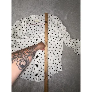 MAEVE‎ Anthro Jourdain Polka Dot Long Sleeve V-Neck Large thumbnail 7