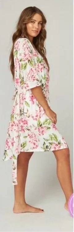 Show Me Your Mumu‎ One Size Brie Pink Floral Polyester Robe thumbnail 1