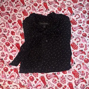 Banana Republic Size Small Women’s Black White Polka Dot Tie Neck Blouse Top thumbnail 7