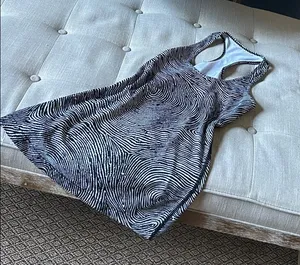 Lululemon Black White Zebra Print Razorback Tank thumbnail 1