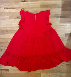 Red Ruffle Altar'd State Mini Dress thumbnail 3