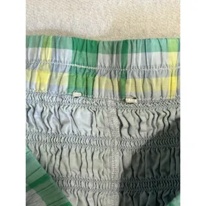 Mini Skirt Plaid Size L/XL A-Line Lined‎ Ruffle Green/Yellow Smocked Waist thumbnail 6