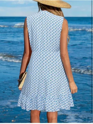 NEW CUPSHE Floral Sundress Tiered Swing Flowy Mini Dress V Neck 2X thumbnail 2