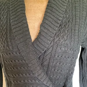 Ralph Lauren Gray Cardigan with Shawl Collar and Side Closure thumbnail 6