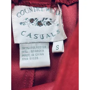 Vintage Country Wear Casuals 2 Piece Suit Dress Red Cottagecore Womens Small thumbnail 14