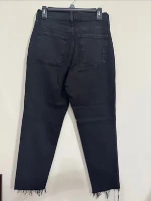 Old Navy High-Rise OG Straight Leg Black Rigid Jeans Secret-Smooth Pockets sz 4 thumbnail 2