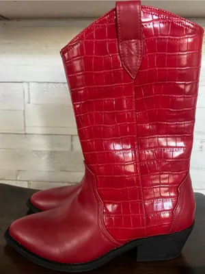 DV by Dolce Vita Korbella Women's Western boots in a vibrant red. Size 7 thumbnail 2