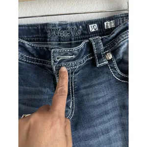 Miss Me Mid Rise Easy Bootcut Jeans 30 Blue Thick Stitch Bling Western Y2K Boho thumbnail 7