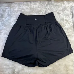 Halara Black Crossover High Waisted 2-in-1 Flowy Shorts with Liner Size L Long thumbnail 2