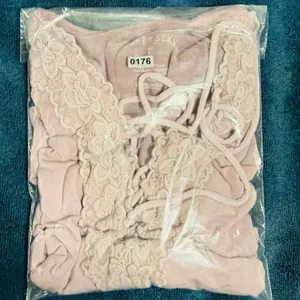 American Eagle Soft & Sexy Womens Small Lace Up V-Neck Top‎ Mauve thumbnail 7