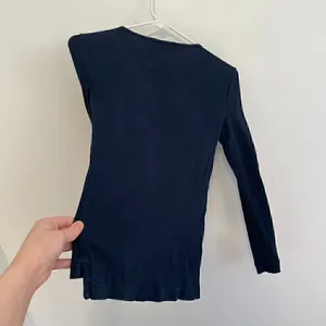 LAUREN RALPH LAUREN LRL Gacy Zip Shoulder Crew Navy Blue Long Sleeve Cotton Top thumbnail 14