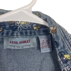 Jane‎ Ashley Vintage 90s Women's Size Large Embroidered Denim Shacket Button Up thumbnail 5