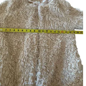 Sadie & Sage Anthropologie Cream Faux Fur Shaggy Coat M So So‎ Soft Quiet Luxury thumbnail 7