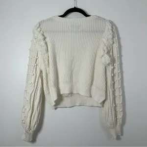 Anthropologie Revolve Cleobella White Knit Sweater Size XS Cottagecore thumbnail 2