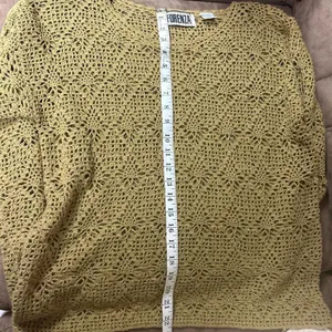 Forenza Vintage whimsical crochet knit green fairy top size M thumbnail 7