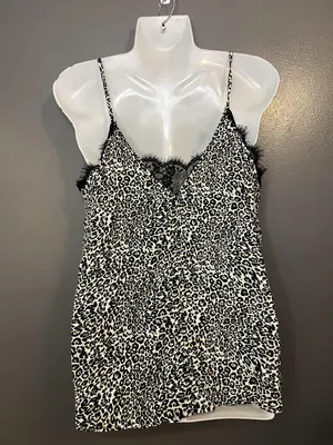 Mi Ami Tank Top Womens Small Black White Leopard Print Lace Cami Shirt thumbnail 4