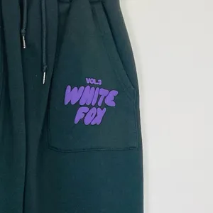 White Fox dark gray jogger sweatpants purple volume three. Size medium. thumbnail 2