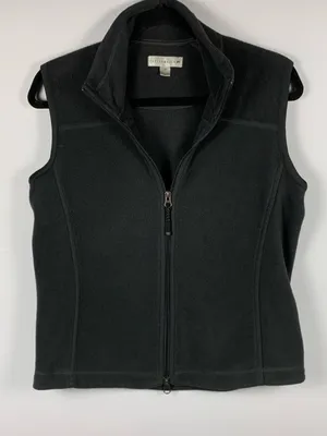 Cutter & Buck Fleece Vest Women Petite Small Black Full Zip Golf Outdoor thumbnail 2