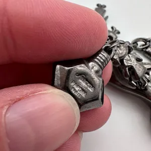 Pardma Paris charm parfum bottle shoes‎ dangle chain necklace gunmetal thumbnail 7