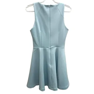 Lovers + Friends light baby blue v neck fit & flare cocktail dress thumbnail 2