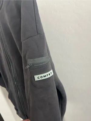 Comfrt Travel Essentials Zip Hoodie Gray Medium Unisex thumbnail 4