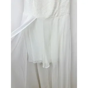 Lulus Love Speaks White Lace Halter Maxi Romper Wedding Bridal Medium NWT thumbnail 8
