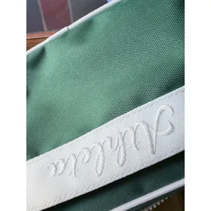 Athleta All About Large Canvas Belt Bag Green White Crossbody Waist Pack thumbnail 2