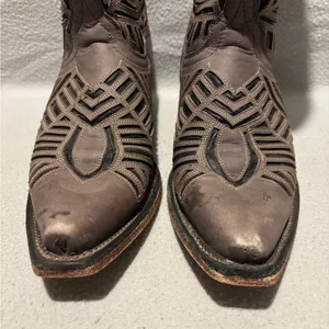 Herencia Women’s Western Inlay Pull on Cowgirl Boots Size 7 snip toe thumbnail 2