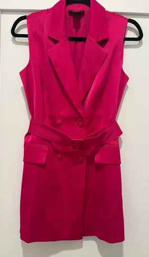 House of Harlow 1960 Sleeveless Belted Blazer Dress - Hot Pink thumbnail 1