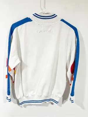 Vintage American Sportif Geometric Shapes White Crewneck Sweatshirt Size Small thumbnail 5