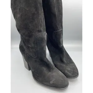 Lady Luck Black Tall‎ Heel Women's Boots Black Suede Made in Portugal Size 38 thumbnail 4