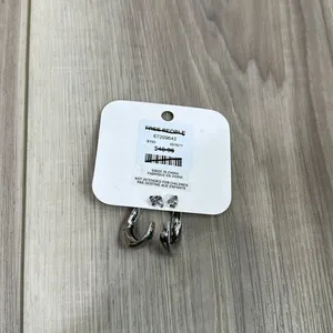 Free people silver tone twisted hoop earrings thumbnail 5