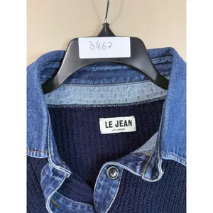 LE JEAN Harvey blue Denim Collar Sweater Large thumbnail 3