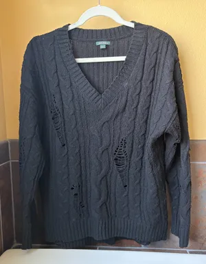 Wild Fable Black Cable Knit Sweater thumbnail 3