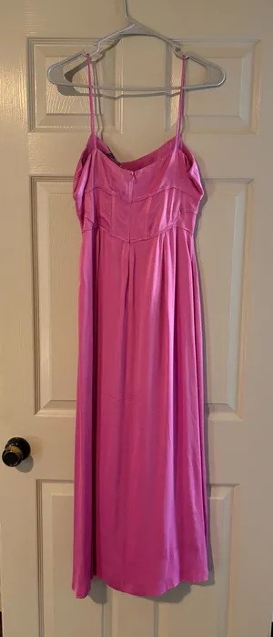 ZARA midi dress Satin EffectCorset Maxi Party Wedding Cocktail bridal shower thumbnail 3