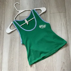 Anthropologie Tank Top sporty daily practice womens Green (xxsmall) preppy thumbnail 4