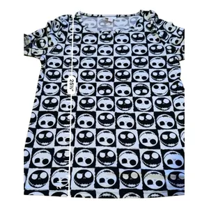LuLaRoe Gigi Top Women Medium Black White Jack Skellington Nightmare Before Xmas thumbnail 6