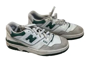 New Balance 550 white green sneakers‎ size 7.5 womens thumbnail 1