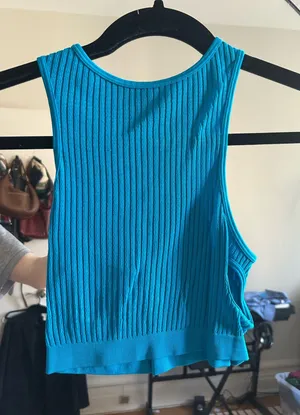 Blue Zara Cut-Out Top thumbnail 1